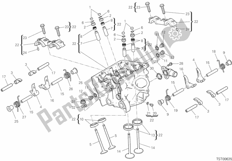 Toutes les pièces pour le Tête Verticale du Ducati Hypermotard 950 Thailand 2020